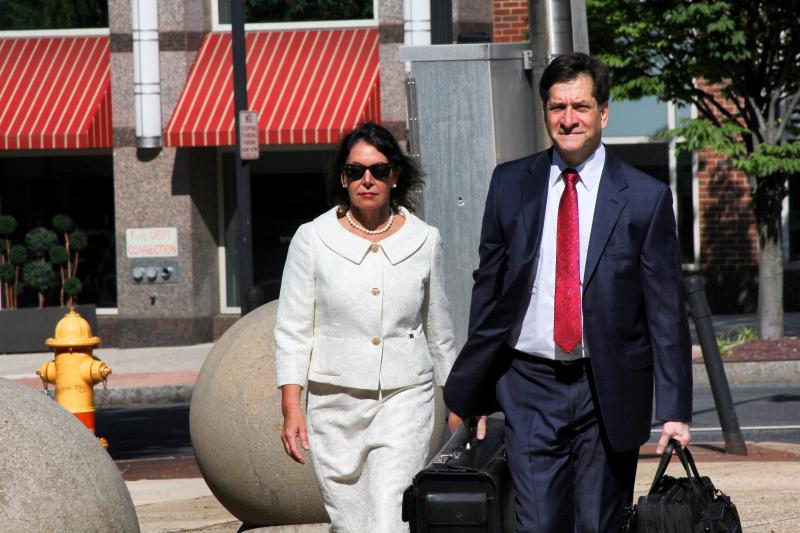 State Auditor Kathy McGuiness walks to New Castle County Superior Court May 31 with her attorney Steve Wood. MELISSA STEELE PHOTO